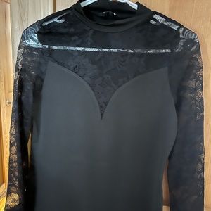 ChicMe women's black lace sleeved blouse